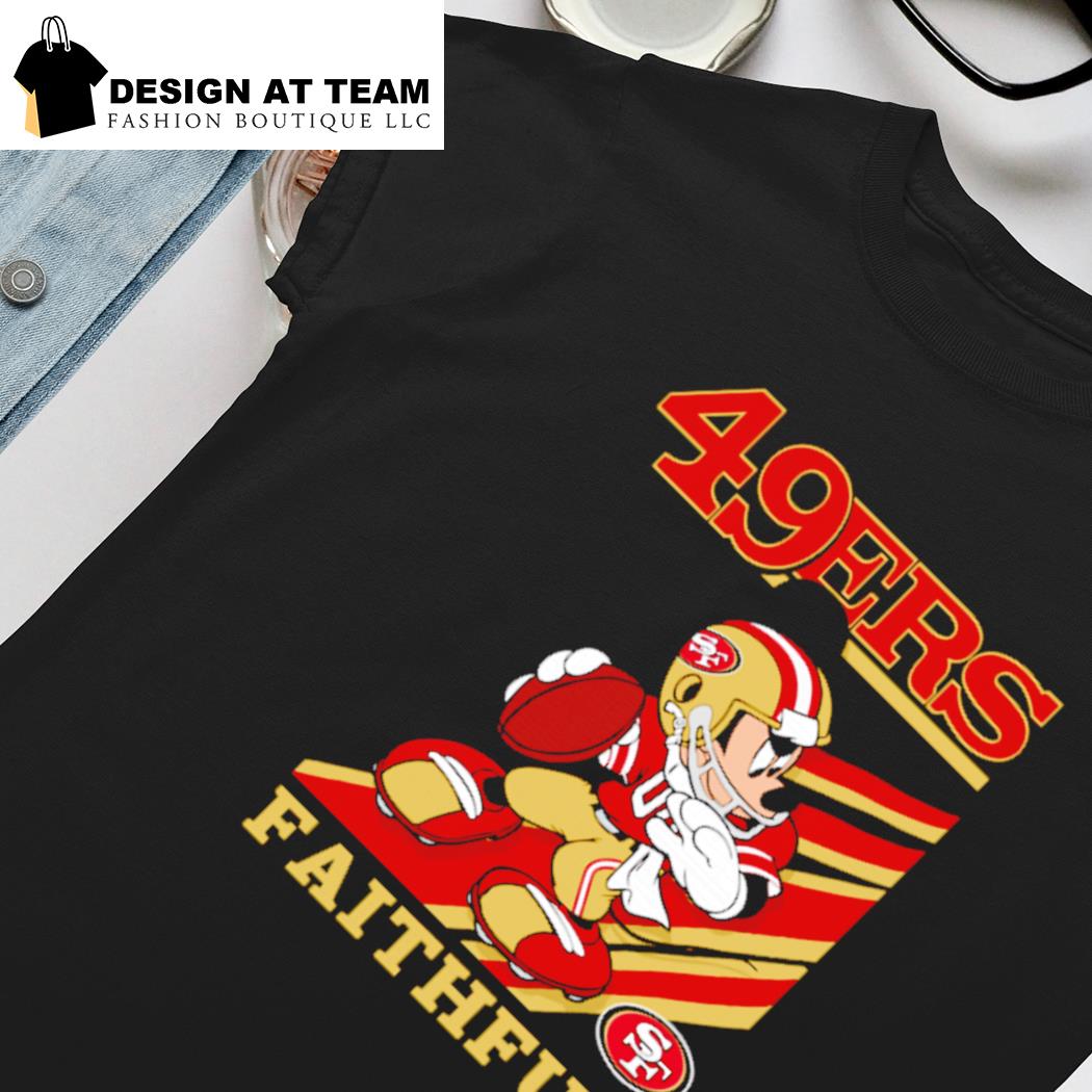 I Love The 49ers Mickey Mouse San Francisco 49ers Women's V-Neck T