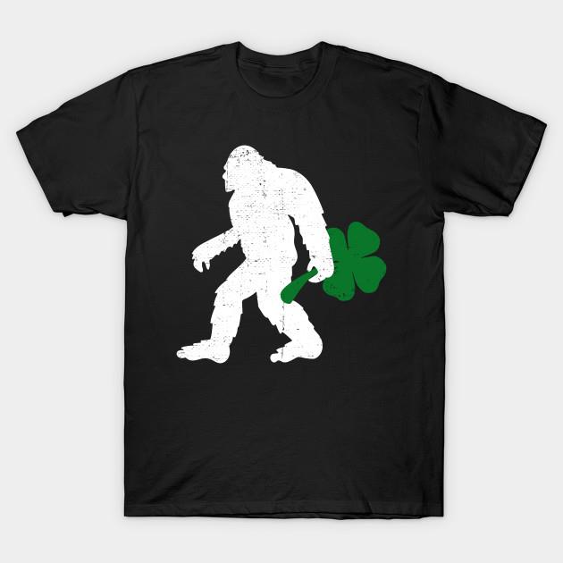 Bigfoot hold lucky shamrock St. Patrick's Day shirt
