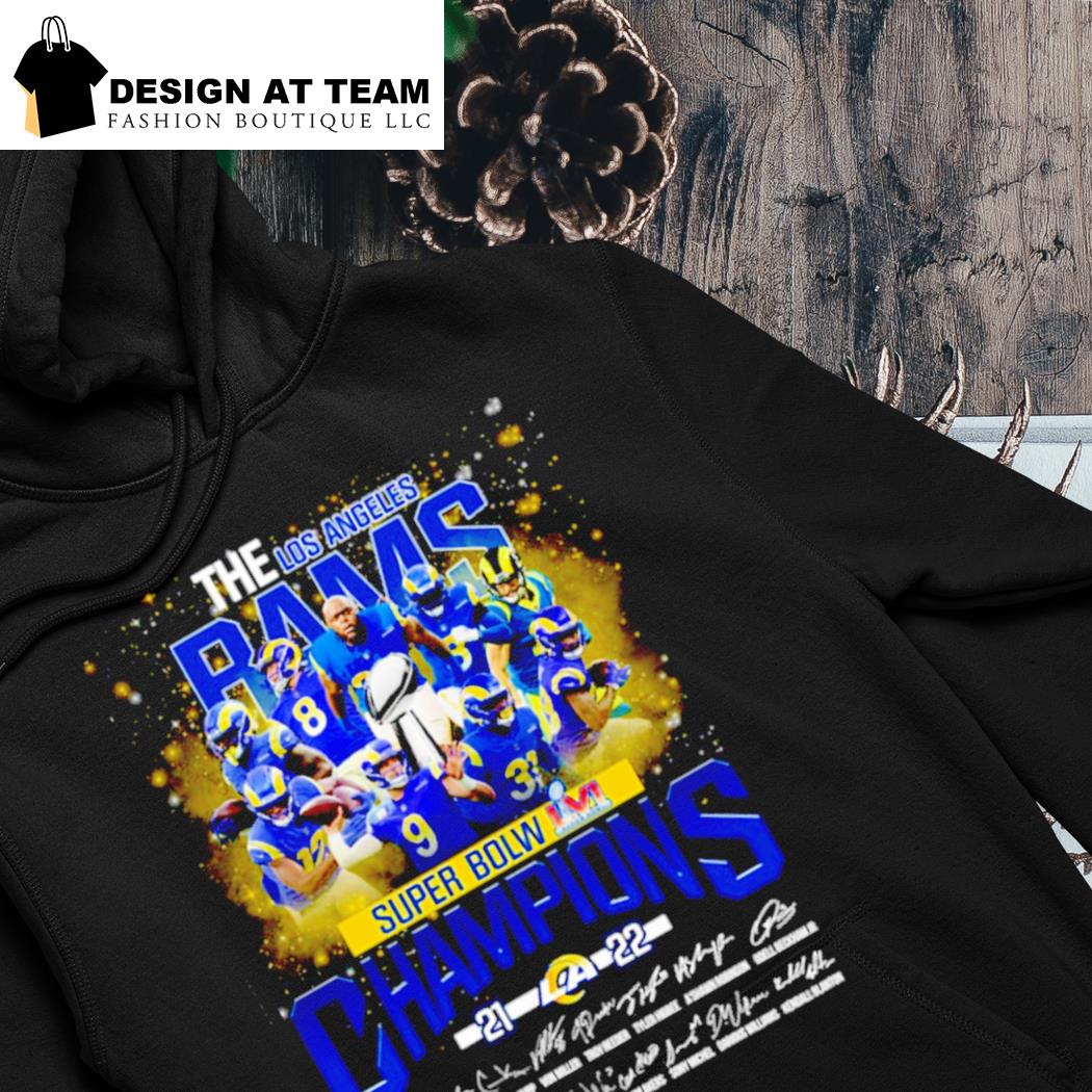 The Los Angeles Rams Super Bowl Champions 21-22 signatures shirt, hoodie,  sweater, long sleeve and tank top