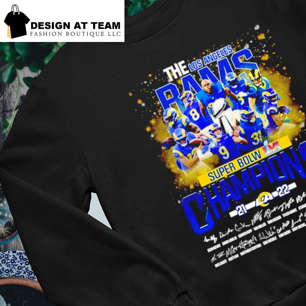 The Los Angeles Rams Super Bowl Champions 21-22 signatures shirt, hoodie,  sweater, long sleeve and tank top