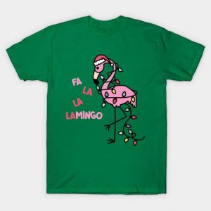 Christmas light flamingo fa la la lamingo shirt