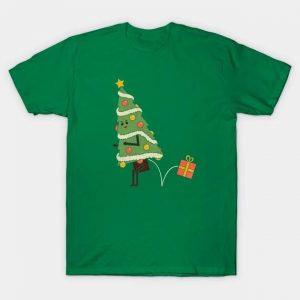 Christmas tree here's your present t-shirt