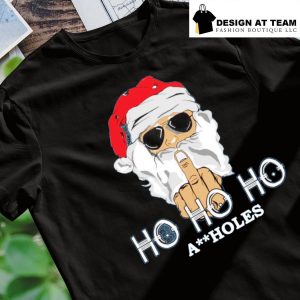 Santa assholes middle finger ho ho ho Xmas shirt