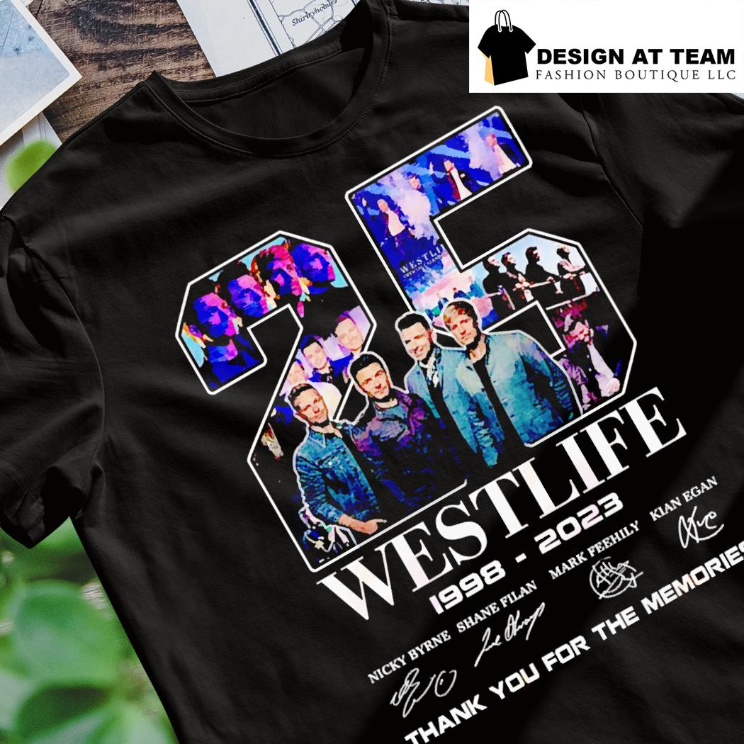 amplitude høste fravær 25 Years Of 1998 – 2023 Westlife signature thank you for the memories t- shirt, hoodie, sweater, long sleeve and tank top