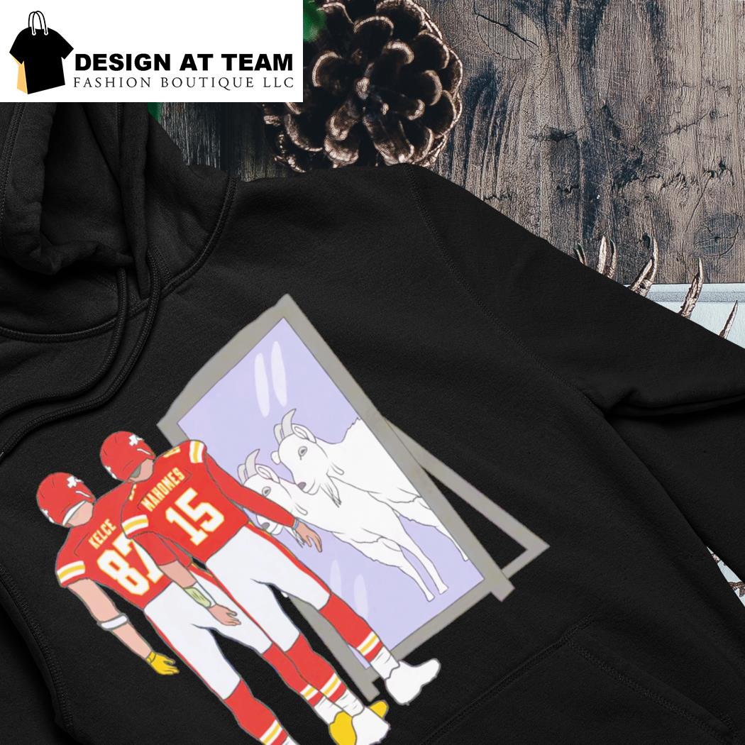 Travis Kelce And Patrick Mahomes Mirror Goats NFl T-Shirt - Printing Ooze