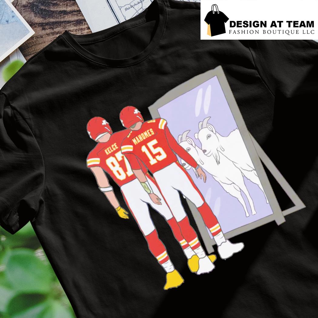 Travis Kelce And Patrick Mahomes Mirror Goats NFl T-Shirt - Printing Ooze