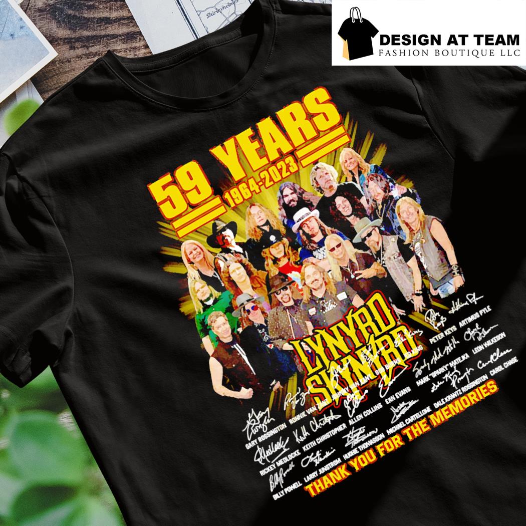 59 Years 1964-2023 Lynyrd Skynyrd Band thank you for the memories shirt, hoodie, sweater, long and tank top