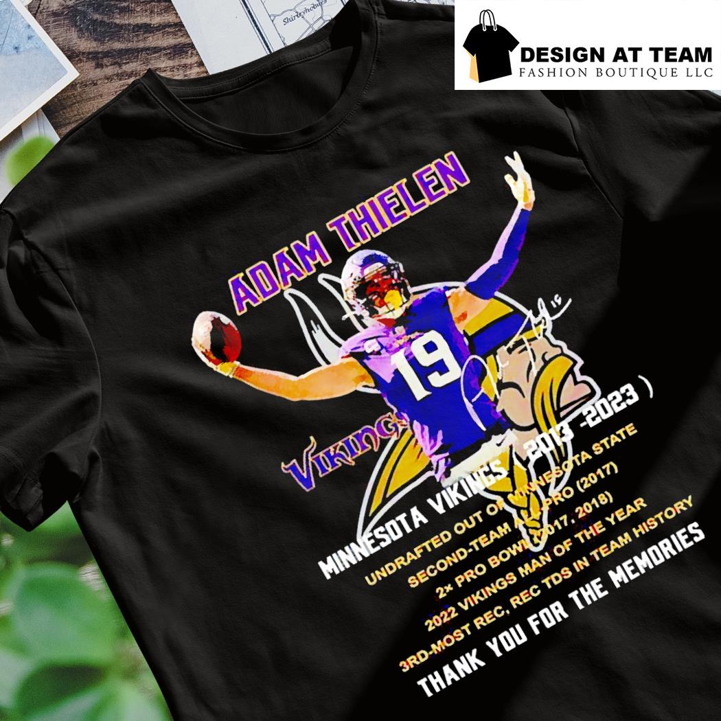 Adam Thielen Minnesota Vikings 2013-2023 Thank You For The Memories  Signature shirt, hoodie, sweater, long sleeve and tank top