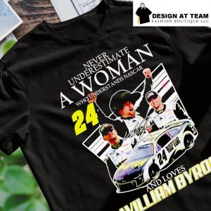 Never underestimate a woman who understands Nascar and Loves William Byron t-shirt
