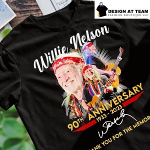 Willie Nelson 90th Anniversary 1933 – 2023 thank you for the memories t-shirt