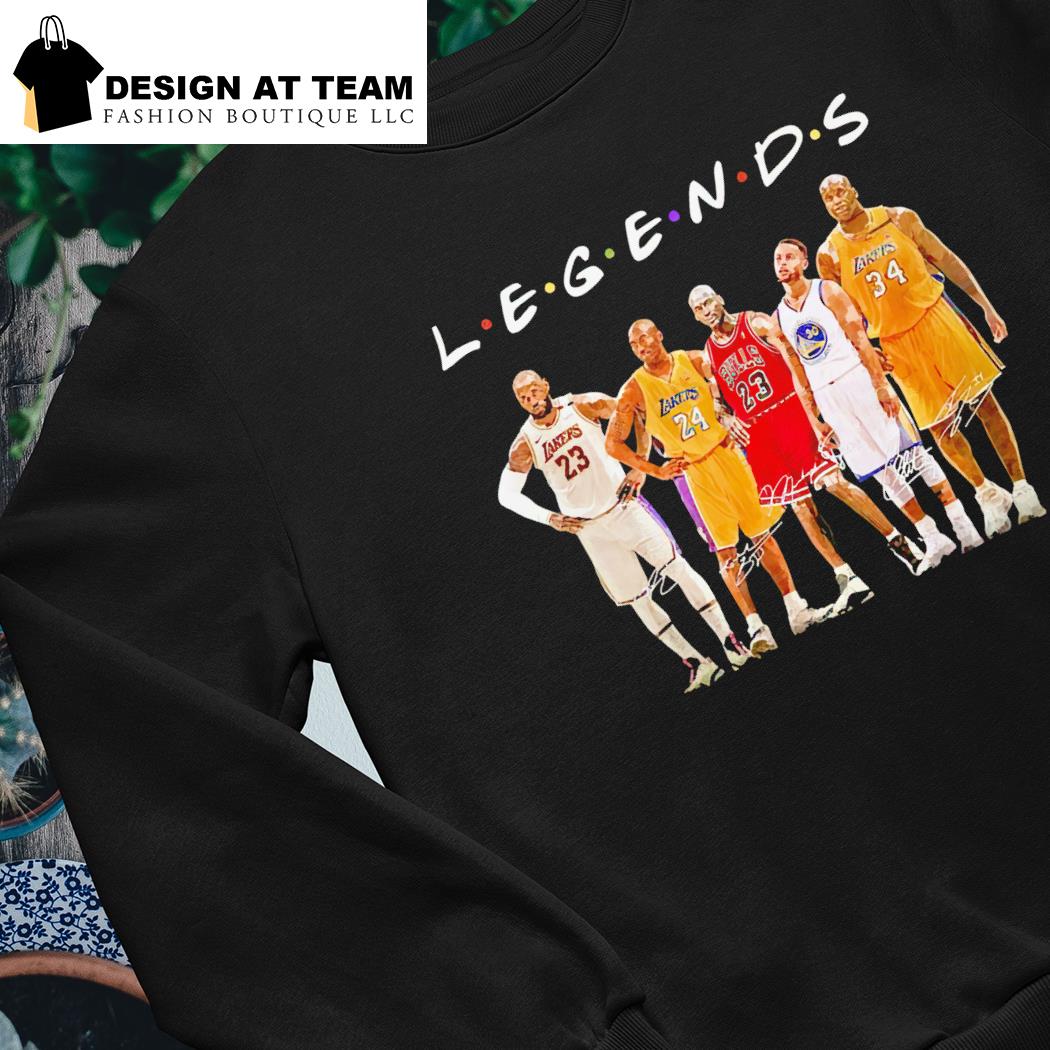 Legends Basketball LeBron James Kobe Bryant Michael Jordan Stephen Curry  And Shaquille O'Neal Signatures shirt, hoodie, sweater, long sleeve and  tank top