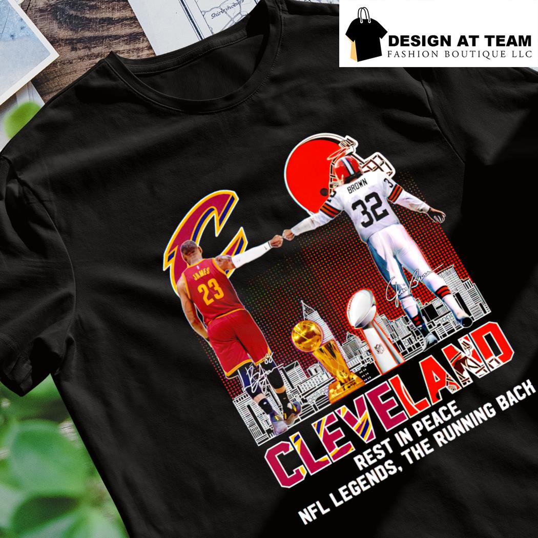 Cleveland Jim Brown signature Rest in peace NFL legends the running back shirt