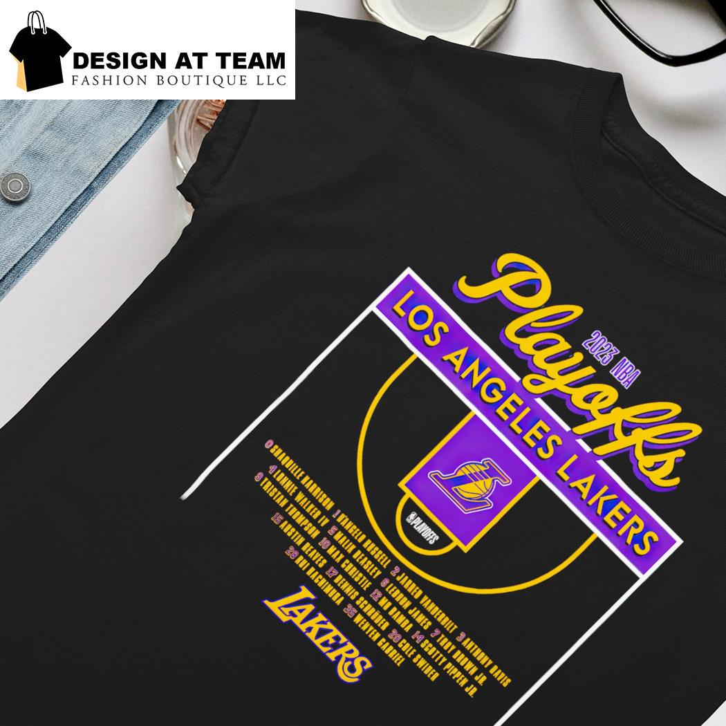 Los Angeles Lakers Stadium Essentials Unisex 2023 Nba Playoffs Roster Shirt