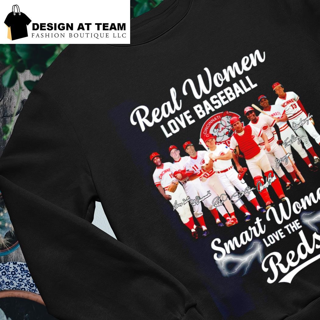 Real women love baseball smart women love the cincinnatI reds shirt,  hoodie, sweater, long sleeve and tank top