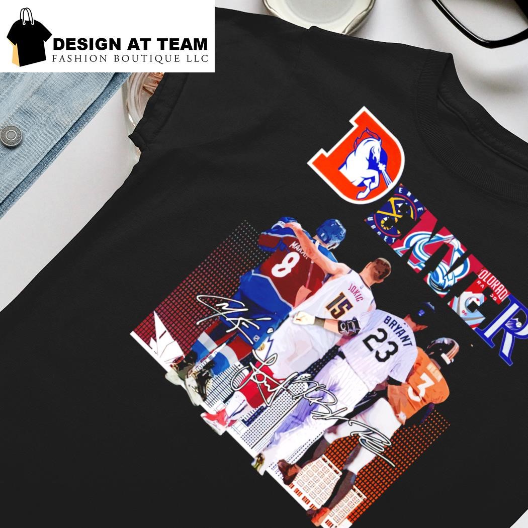 Denver Team Sports Cale Makar Nikola Joki Kris Bryant And Russell Wilson  Signatures 2023 Shirt