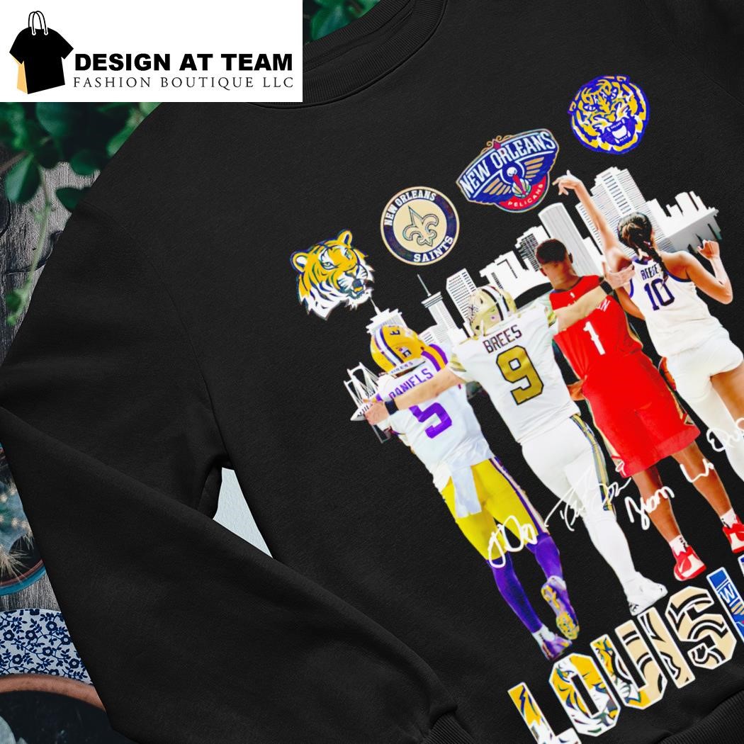 Louisiana LSU Tigers New Orleans Pelicans Saints City Champions shirt,  hoodie, sweater and long sleeve