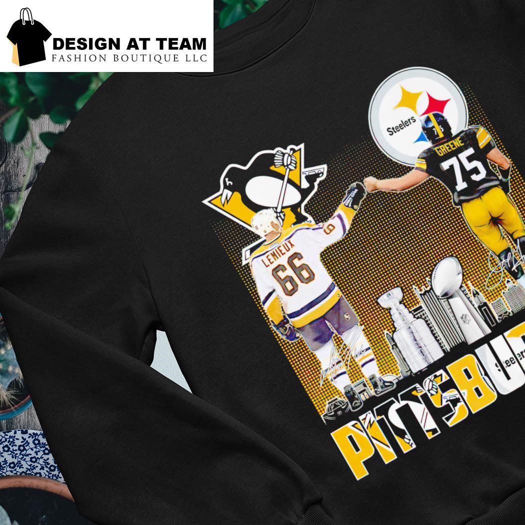 Official pittsburgh Steelers greene and penguins lemieux city champions  T-shirt, hoodie, sweater, long sleeve and tank top