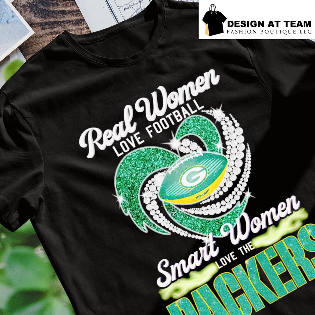 Real Women Love Football Smart Women Love The Green Bay Packers 2023 Logo  Shirt Plus Size