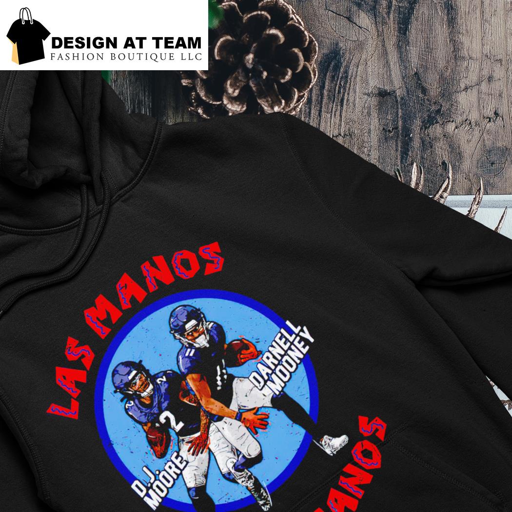 D.J. Moore & Darnell Mooney Chicago Las Manos Hermanos WHT shirt