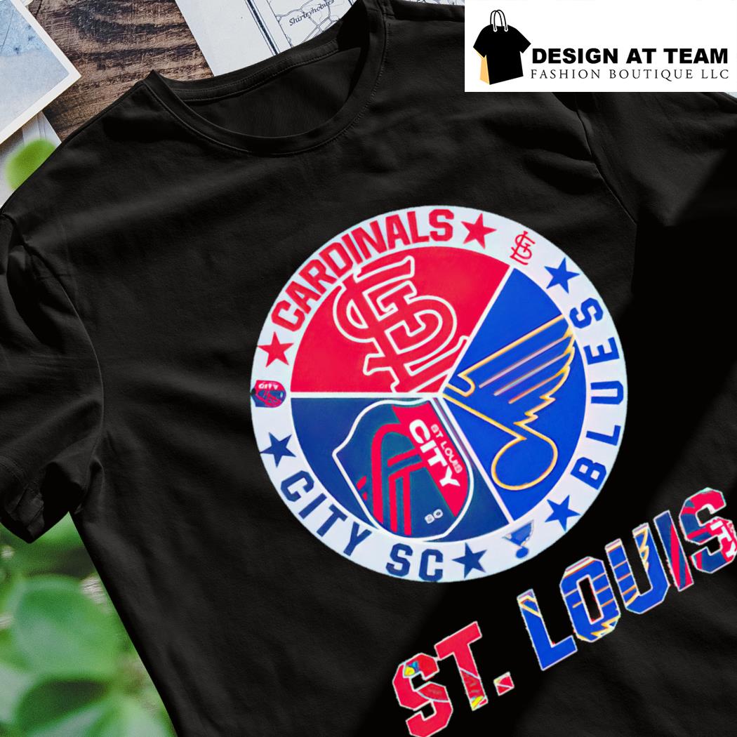 Official St louis city sc st louis cardinals st louis blues logo T-shirt,  hoodie, tank top, sweater and long sleeve t-shirt
