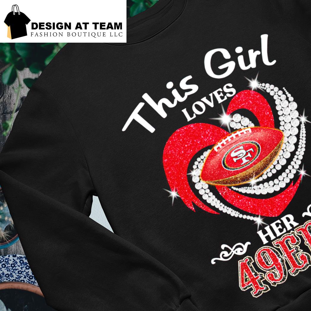 San Francisco 49ers Glitter Heart Shirt - Huneni Store