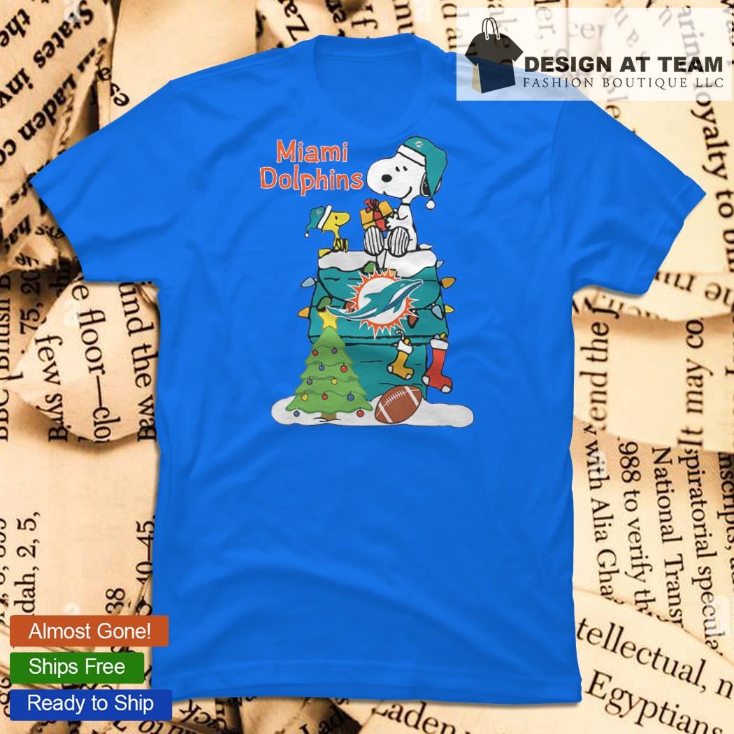 Snoopy The Peanuts Miami Dolphins Christmas Shirt