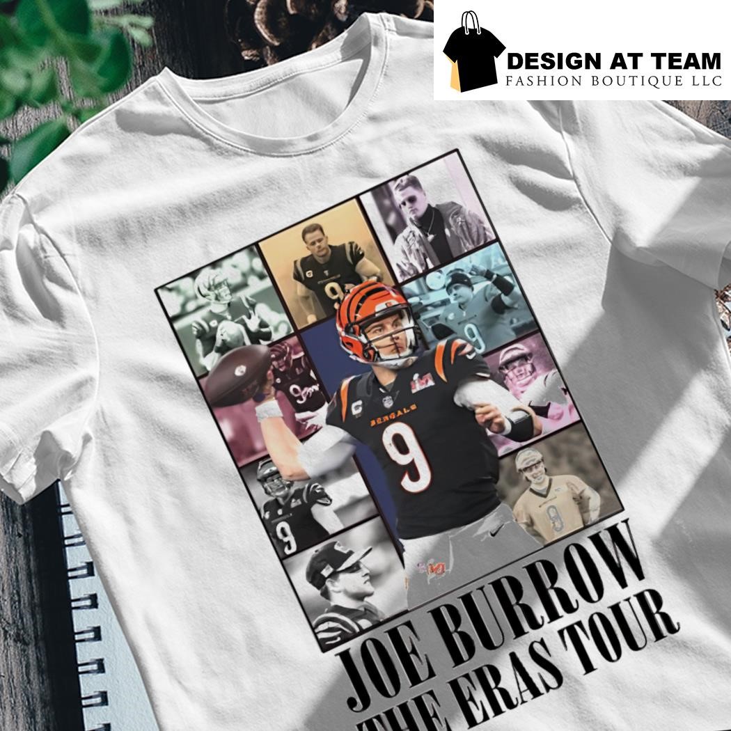 Joe Burrow 9 Cincinnati Bengals the Eras tour football poster shirt,  hoodie, sweater, long sleeve and tank top