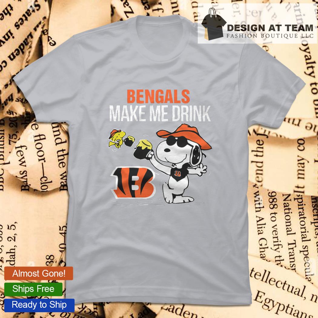 Cincinnati Bengals Snoopy Make Me Drink shirt,sweater, hoodie, sweater,  long sleeve and tank top