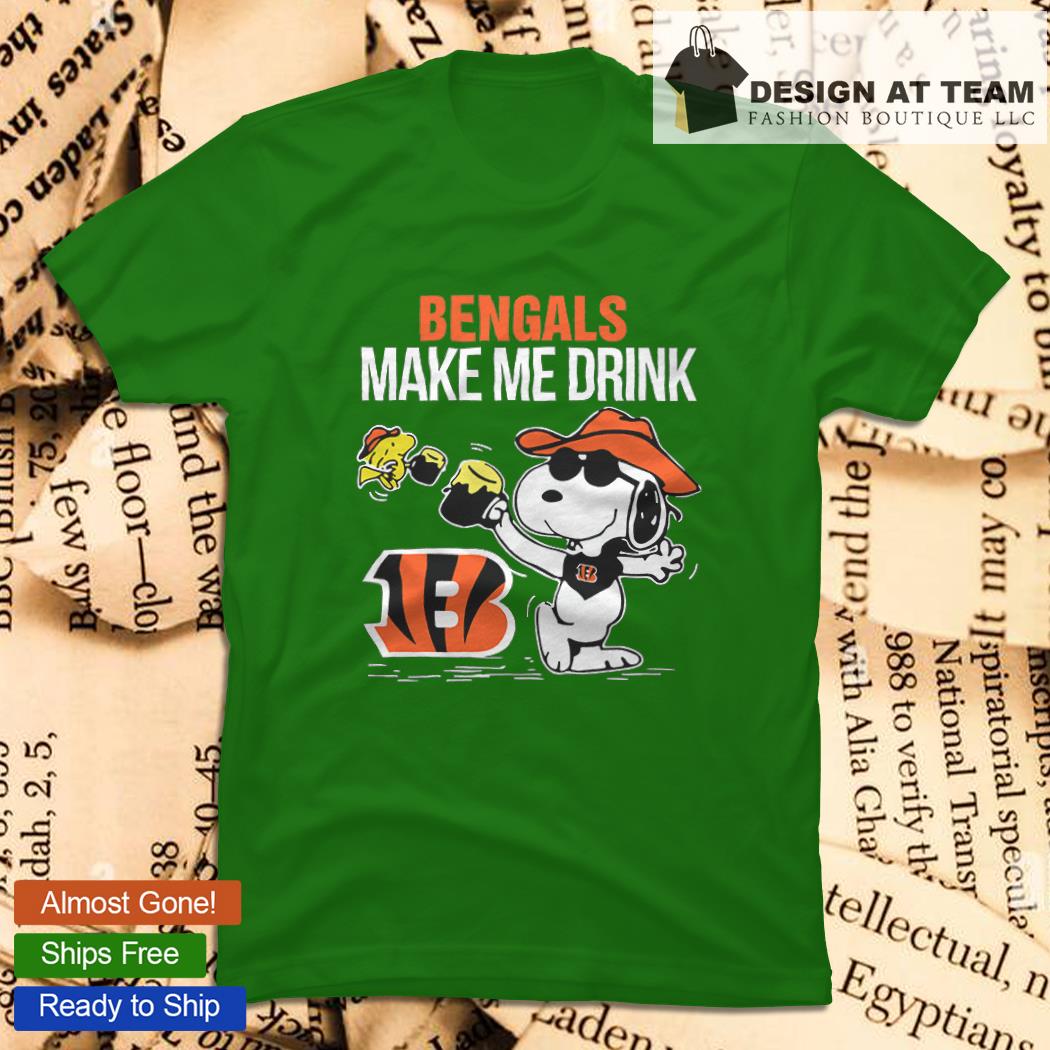 Bengals Snoopy Make Me Drink shirt, hoodie, sweater, long sleeve and tank  top