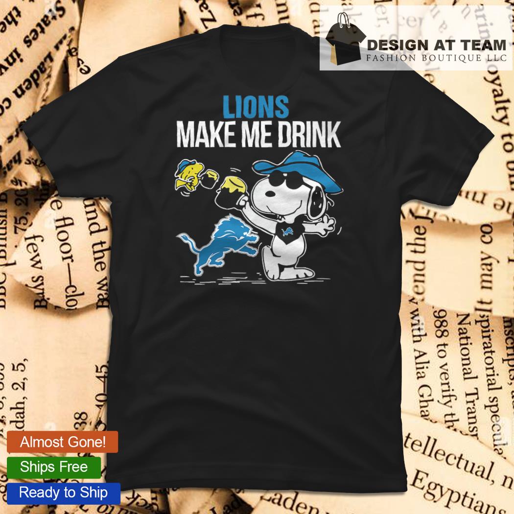 Lions Snoopy Make Me Drink shirt, hoodie, sweater, long sleeve and