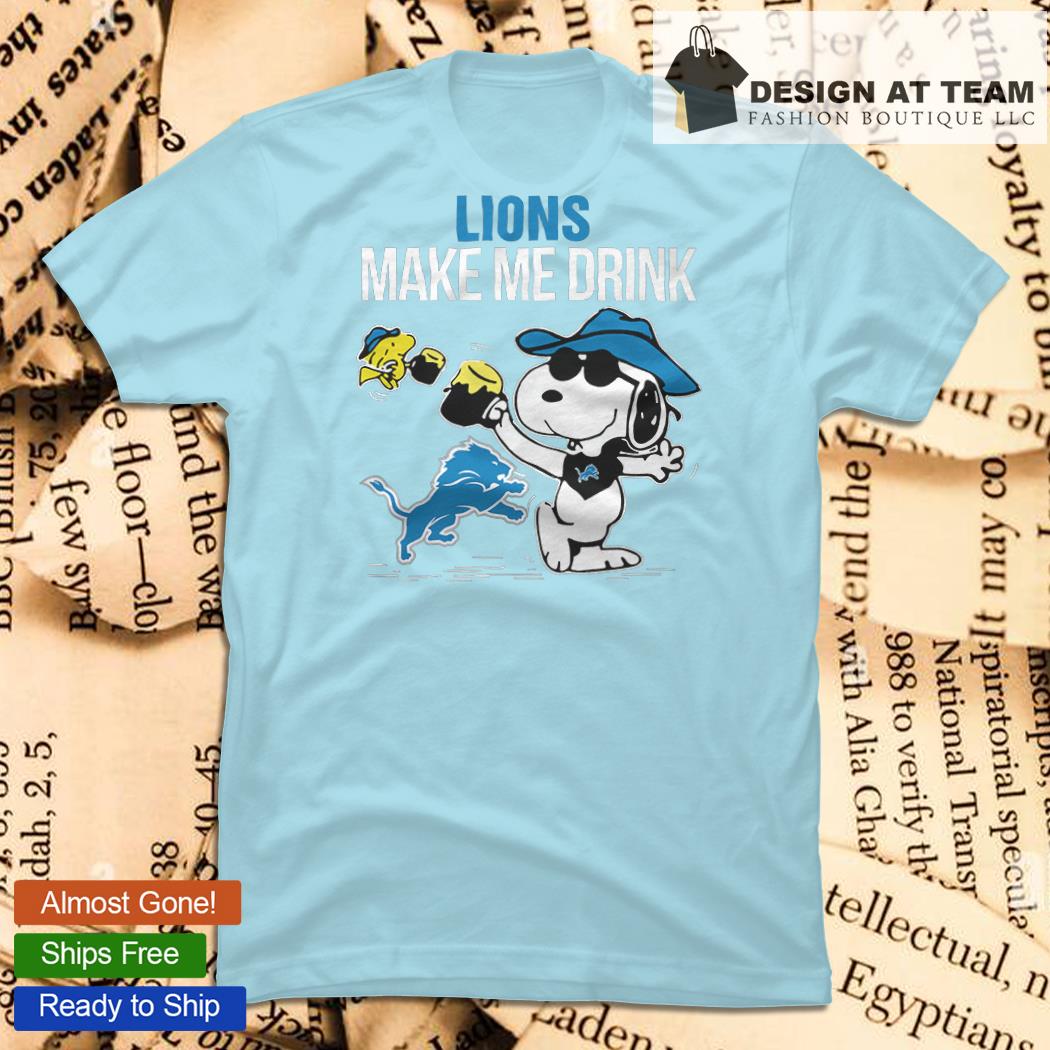 Detroit Lions Lions Snoopy Make Me Drink shirt,sweater, hoodie