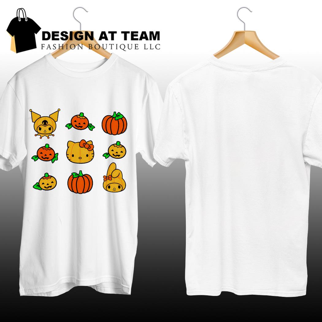  Hello Kitty My Melody Kuromi Pumpkins Halloween T-Shirt :  Clothing, Shoes & Jewelry