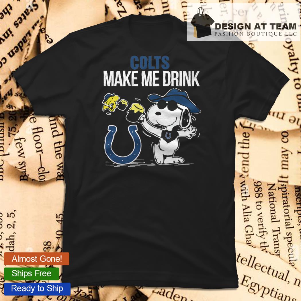 Colts Snoopy Make Me Drink shirt, hoodie, sweater, long sleeve and