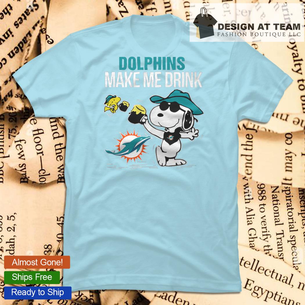 Miami Dolphins Makes Me Drink Snoopy And Woodstock T-Shirt - T-shirts Low  Price