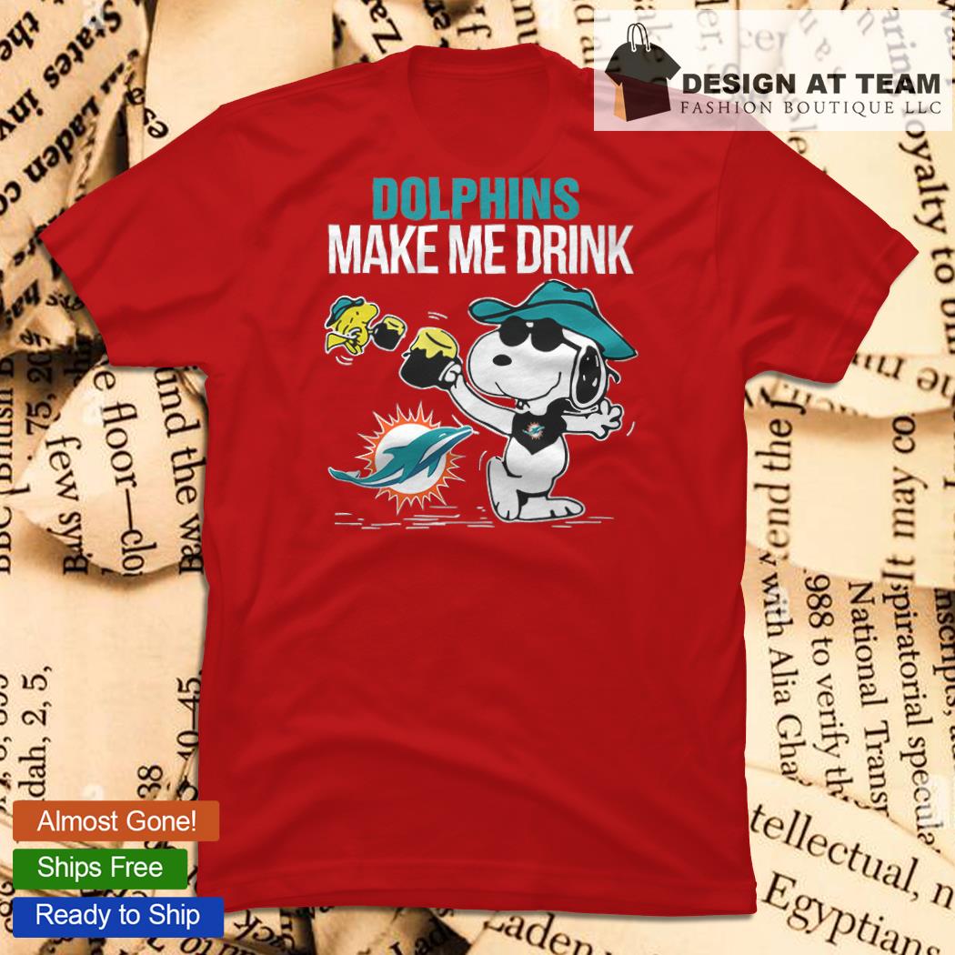 Miami Dolphins Makes Me Drink Snoopy And Woodstock T-Shirt - T-shirts Low  Price