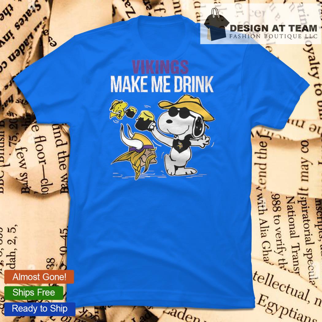 Vikings Snoopy Make Me Drink shirt,sweater - Limotees