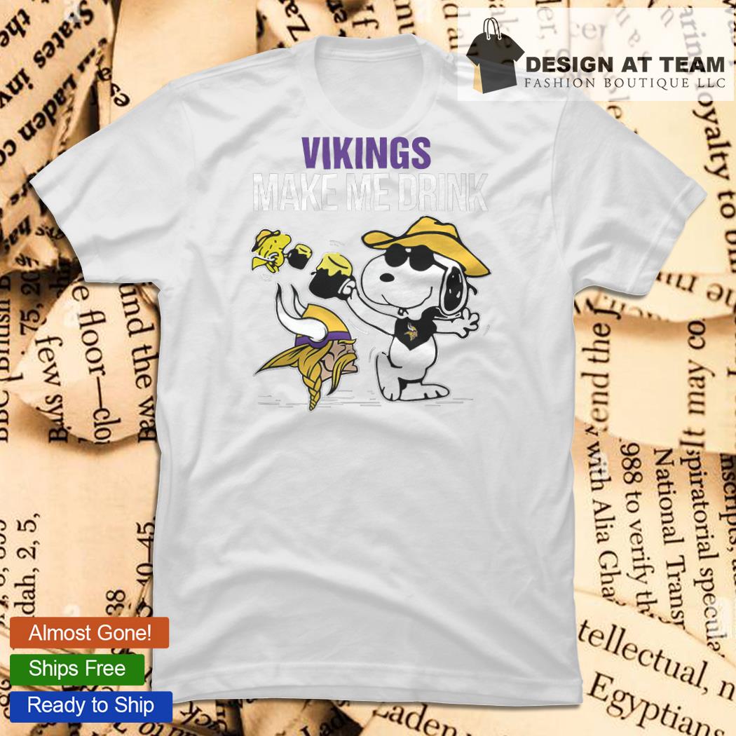 Vikings Snoopy Make Me Drink shirt,sweater - Limotees