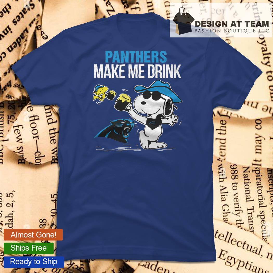 Buy Snoopy And Woodstock Driving A Car Panthers Shirt For Free