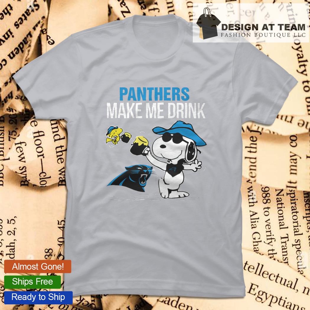 Panthers Snoopy Make Me Drink shirt,sweater, hoodie, sweater, long sleeve  and tank top