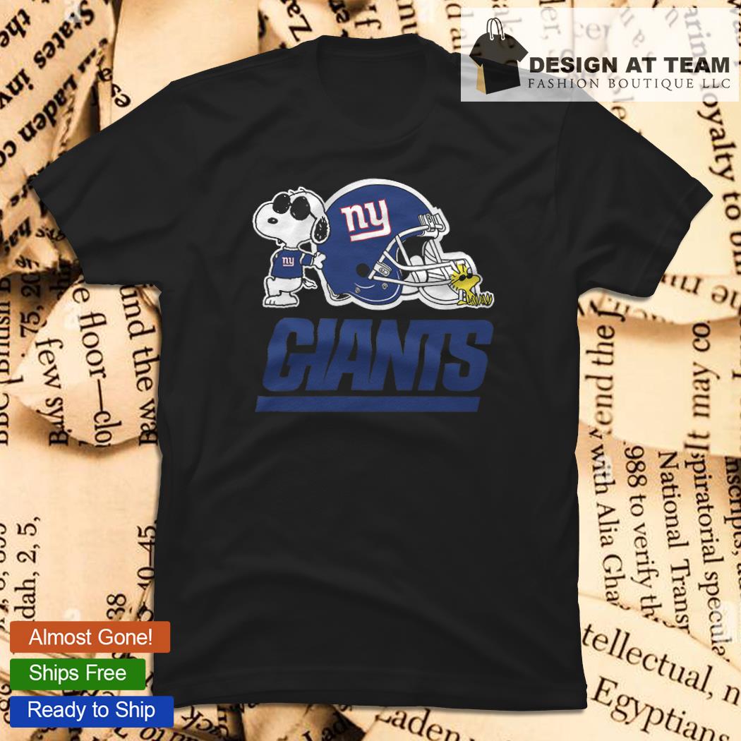 New York Giants Snoopy And Woodstock Helmet Shirt - High-Quality