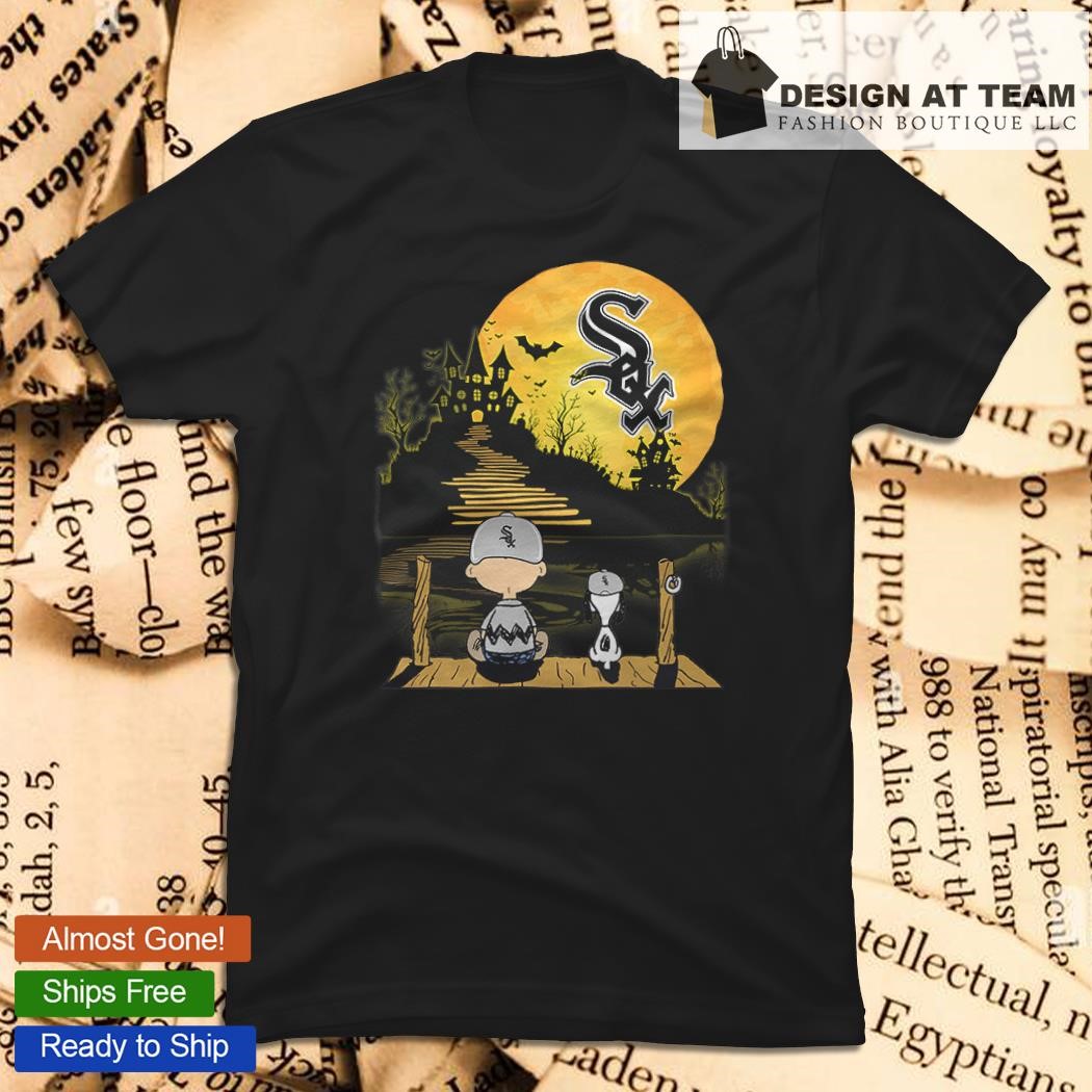 Official snoopy Charlie brown sit under moon Chicago Cubs halloween T-shirt,  hoodie, sweater, long sleeve and tank top