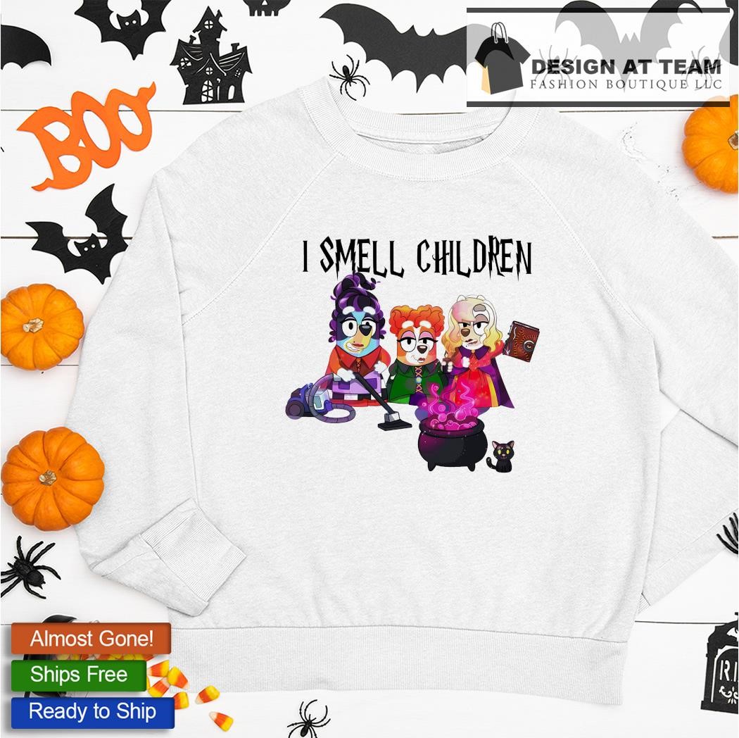 Bluey Halloween Shirt Hocus Pocus I Smell Children Shirt I Smell Children  Sweatshirt Spirit Halloween Promo Code Funny Halloween Costumes Bluey Dog  Colors Bluey Shirts For Adults - Revetee