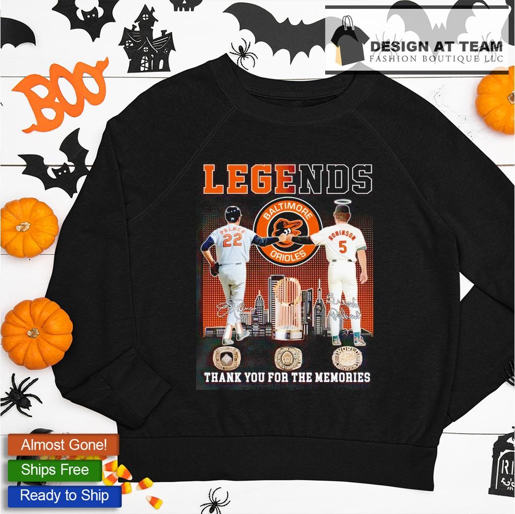 Legends Baltimore Orioles Palmer And Robinson Thank You For The Memories T- Shirt, hoodie, sweater and long sleeve