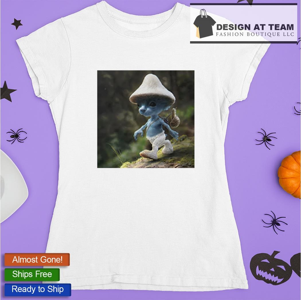 Smurf Cat Realistic Cat Mushroom T-Shirt