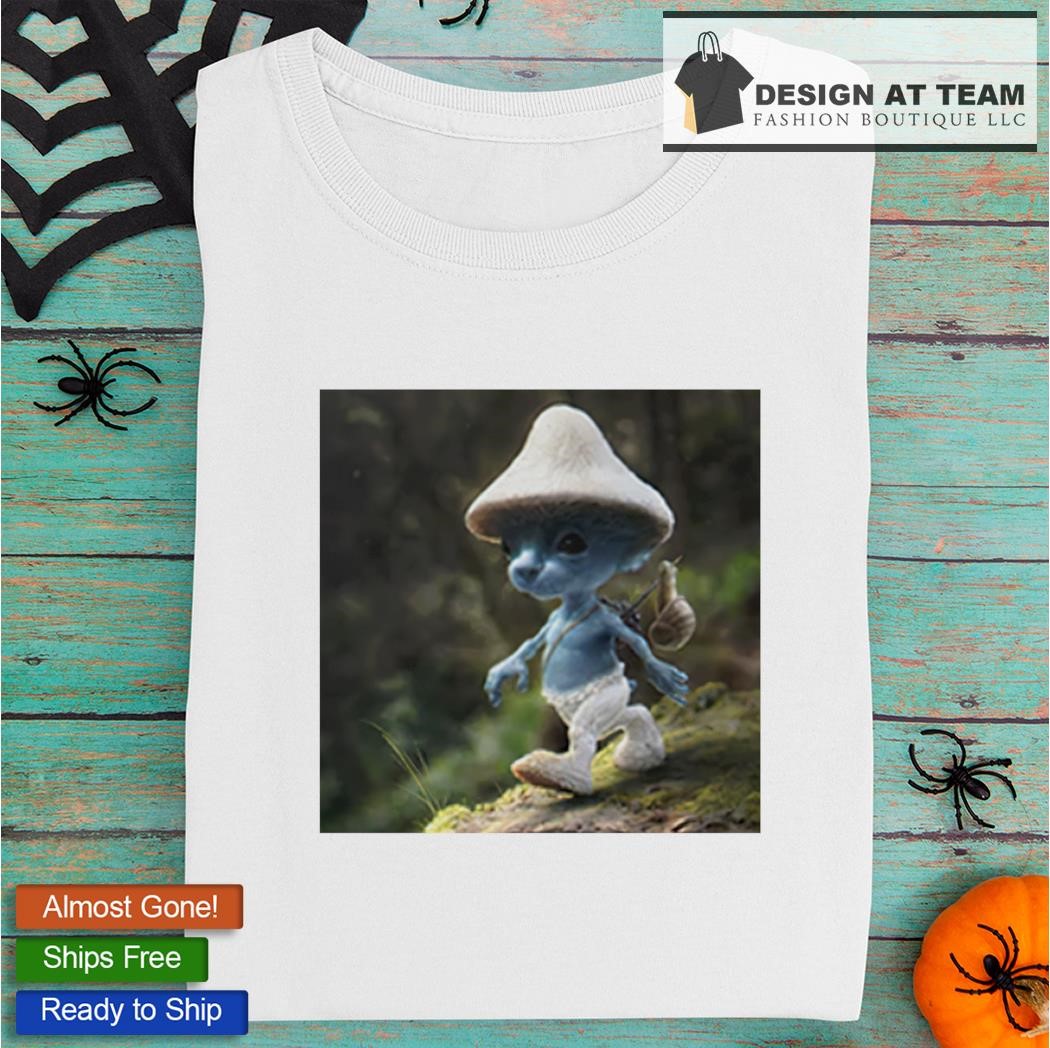 Smurf Cat Realistic Cat Mushroom T-Shirt