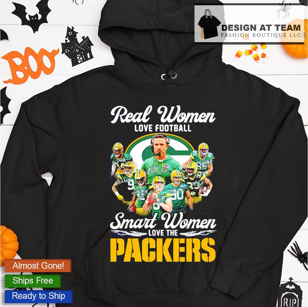 Real Women Love Football Smart Women Love The Green Bay Packers 2023 Logo  Shirt Plus Size