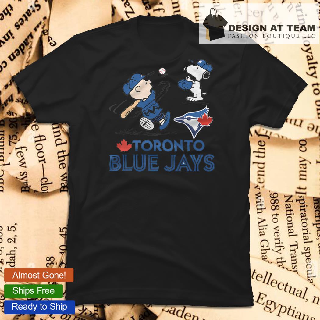 Peanuts Charlie Brown And Snoopy Playing Baseball Toronto Blue Jays Shirt
