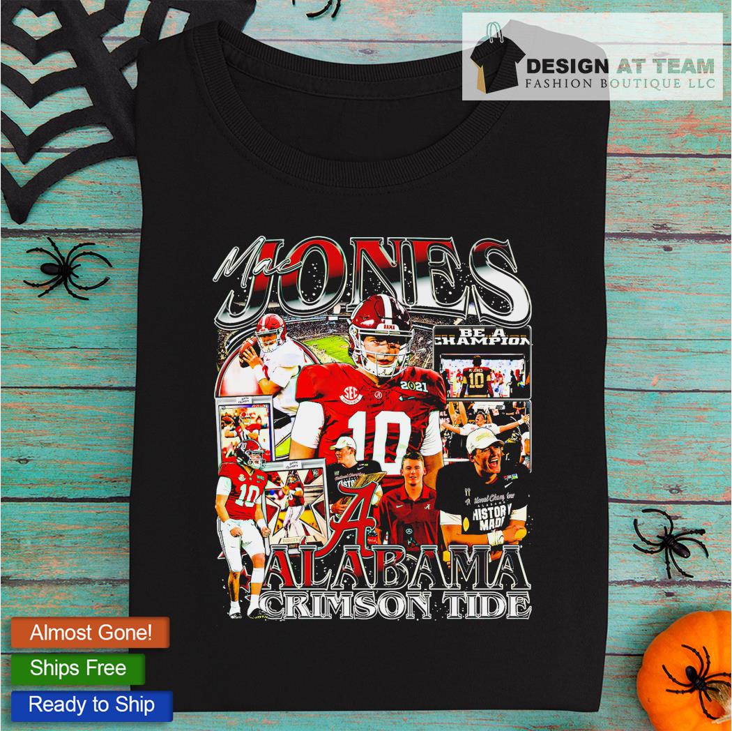 Mac Jones Alabama Crimson Tide football shirt, hoodie, sweater, long sleeve  and tank top