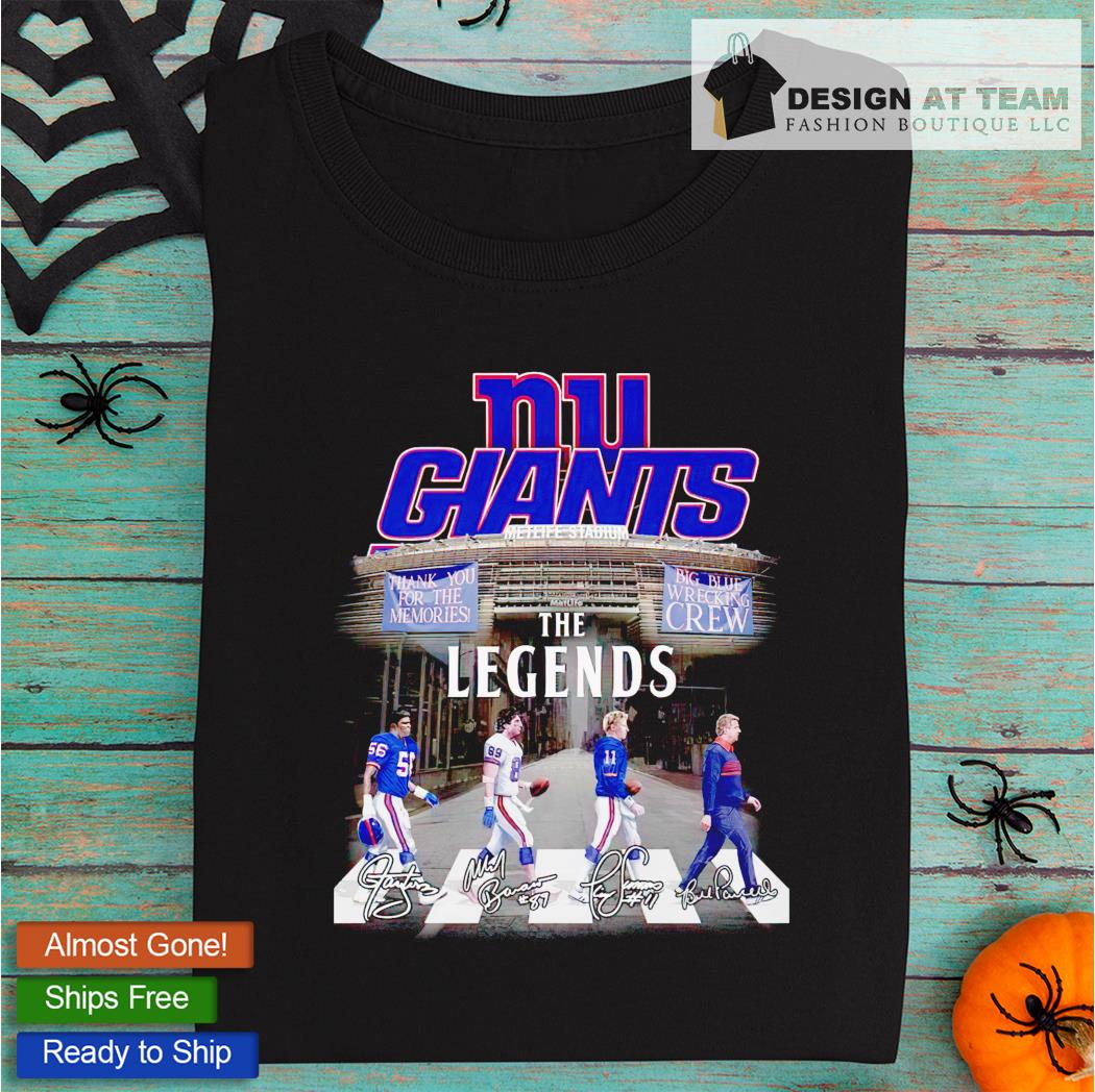 New York Gians the legends big blue wrecking crew thank you for the  memories signatures shirt, hoodie, sweater, long sleeve and tank top