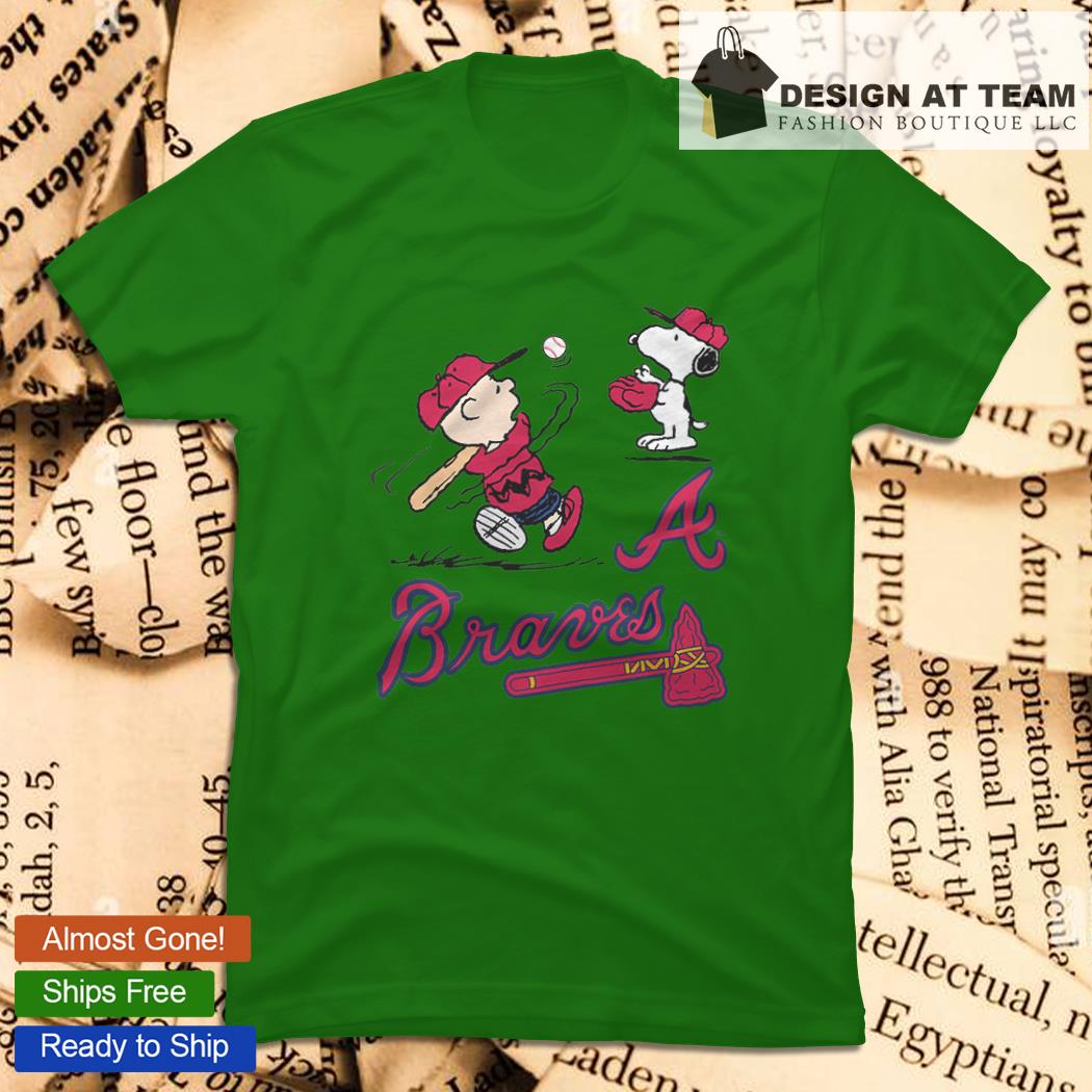 Charlie Brown And Snoopy Playing Baseball Atlanta Braves Mlb 2023